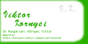 viktor kornyei business card